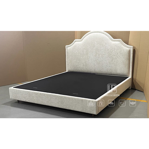 Base de Cama de Alta Gama Personalizable OEM, Mueble Blanco, Base de Cama de Cuero Blanco, Cama King Size UP-004, Muebles de Dormitorio UP-00 - Product Image 1
