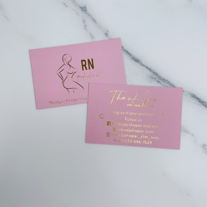 Cartes de visite roses 6,5x10cm pour salon de coiffure, boutique de yoga, cartes de vœux personnalisées avec logo imprimé, cartes de remerciement pour votre soutien - Product Image 2