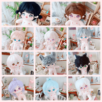 Poupée en peluche de 20cm 8 pouces avec squelette, jouet en peluche mignon Anime, poupées personnalisées faites à la main avec cheveux longs rose violet