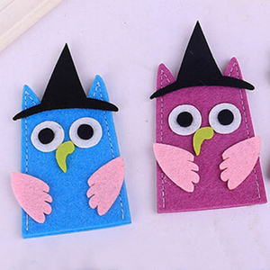 Poupée de doigt en feutre de sorcière hibou Boo pour Halloween, jouets pour enfants, décorations d'Halloween - Product Image 4