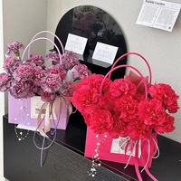 Sac à main Macaron imperméable, emballage de fleurs fraîches, boîtes en papier pour fleuriste, vente en gros