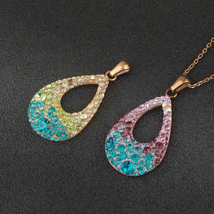 จี้เพชรทรงหยดน้ำดีไซน์สวยหรู ประดับเพชรซิคอนสำหรับเจ้าสาว ชุบเงิน เหมาะสำหรับงานแต่งงาน - Product Image 3