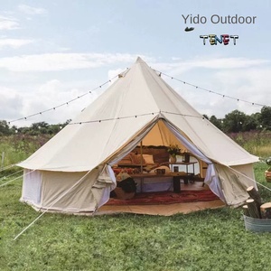Tente cloche de glamping en coton pyramidal pour <span class=keywords><strong>camping</strong></span> extérieur, modèle imperméable et épaissi - Product Image 1