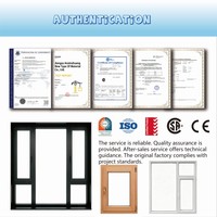 Ventanas Clásicas Tradicionales de Madera de Roble Rojo Norteamericano con Aluminio, Vidrio Templado Triple, Ventanas Abatibles y Giratorias Revestidas de Aluminio