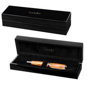 Luxury hot sale black classic custom logo wooden pen with gift box pen box