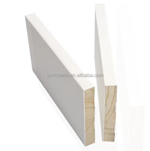 YMTC gros FJ pin plat porte jambages en bois plinthe plinthe moulure blanc Gesso moulures et menuiseries - Product Image 1