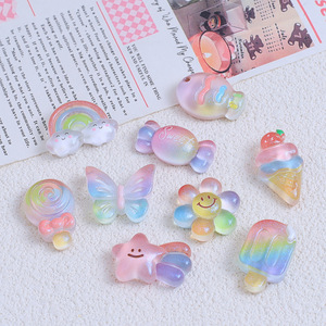 ชาร์มเรซิ่นรูปผีเสื้อสีรุ้งวิบวับ สำหรับตกแต่งรองเท้าครอคส์ กิ๊บติดผม ชุดอุปกรณ์งานฝีมือ ทำของตกแต่ง ขายส่ง - Product Image 3