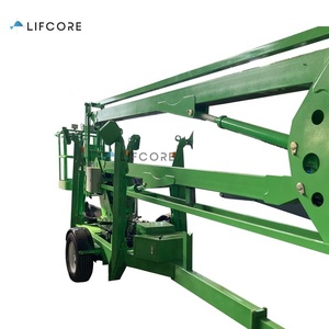 Crawler Teleskopik Elektrik Teleskopik Bisa Ditarik, <span class=keywords><strong>Platform</strong></span> Kerja Udara Karpet Truk Angkat Boom <span class=keywords><strong>Aerial</strong></span> Garpu Derek - Product Image 2