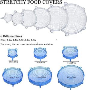 Kitchen Accessories <b>Silicone</b> <b>Stretch</b> <b>Lids</b> Set of 6pcs Covers <b>Lids</b> Food Grade <b>Silicone</b> <b>Stretch</b> <b>Lids</b> - Product Image 3