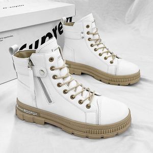 Bottes en cuir décontractées à fermeture éclair, nouvelle mode automne-hiver - Product Image 3