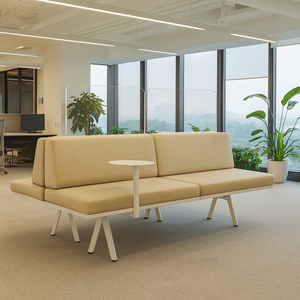 طقم أريكة استقبال عصري فاخر صديق للبيئة من القماش، أثاث عالي الجودة لغرفة الانتظار في المكتب أو المنزل أو غرفة المعيشة - Product Image 3