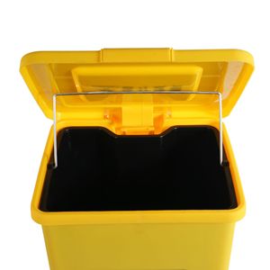 Poubelle à déchets médicaux Fengji 10L jaune avec pédale, rectangulaire, pour usage intérieur - Product Image 2