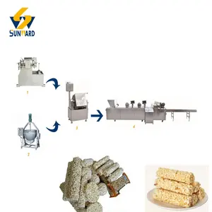 Industrial Puffed Rice Bar Stick Snack Food Process Machine Plant Rice Ball Snack Food Processing Line Equipment