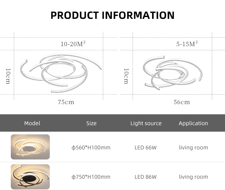 New Design Modern Classic Silica Gel Home Decor Indoor Metal Aluminum Led Ceiling Lighting