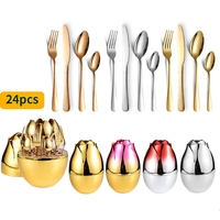 Ensemble de vaisselle en acier inoxydable réutilisable, portable, compatible lave-vaisselle, pour mariage, fête, restauration