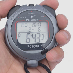 PC100B Electronic Stopwatch 3 Row 100 Memory Countdown Timer Multifunctional For Sports And Timing - Product Image 1