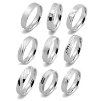Ensemble de bagues de mariage RSA-TM-TF en vente flash, argent sterling 925 plaqué rhodium, personnalisable pour couple, pour homme et femme