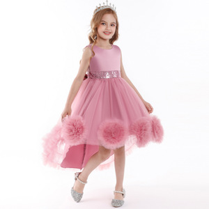 Vestido de Fiesta Largo con Flores para Niñas, Estilo <span class=keywords><strong>Boutique</strong></span>, Elegante, con Patrones Infantiles para el Verano, Hasta la Rodilla, para Bodas y Eventos - Product Image 1