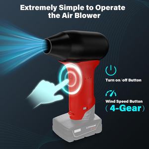 מפוח מיני נייד טורבו עוצמתי לסוללת מילווקי M12 12V 130000 סל\\\"ד מאוורר ידני לניקוי, ייבוש שיער וקמפינג - Product Image 2