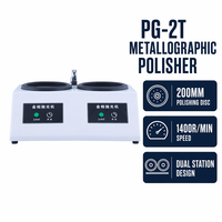 Machine de polissage métallographique automatique à double disque PG-2T pour bureau, équipement de préparation d'échantillons de laboratoire à haute efficacité