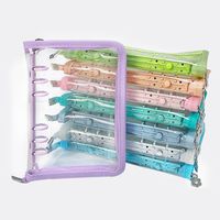 Reliure de planificateur en PVC imperméable personnalisée à 6 anneaux A5/A6 avec fermeture éclair, 13 couleurs pour les cadeaux promotionnels de bureau