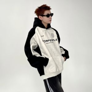 <span class=keywords><strong>Sweat</strong></span>-shirt à capuche en coton coloré rétro, ample et décontracté, avec logo personnalisé, adapté aux hommes et aux femmes - Product Image 2