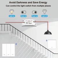 Vente directe d'usine, interrupteur intelligent Wifi PWM, contrôle de l'éclairage à 1 canal, 2500W, portée de 30M, certifié CE/FCC/ROHS, garantie de 2 ans