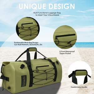 Muestra gratis Bolsa de viaje impermeable Bolsa de lona resistente Bolsa seca de PVC hermética Viajes al aire libre con cremallera impermeable - Product Image 6