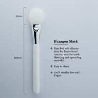Nouveau Kit de Pinceaux de Maquillage Végan 3 Pièces en Cheveux Synthétiques de Haute Qualité 2026 avec Manche en Bois, Logo Personnalisé, pour Masques Faciaux et Soins de la Peau (Argile)