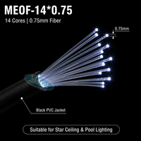 Cable de Fibra Óptica Multifilar con Iluminación de Extremos para Techo de Estrellas, 25 Hilos, Iluminación de Fibra Óptica para Piscina