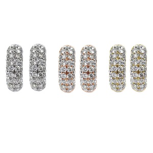 Boucles d'oreilles créoles en or blanc massif 18 carats avec diamants véritables pour femmes, tendance, cadeau de mariage et occasions festives, vente en gros Chine - Product Image 4