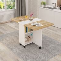 Table à manger pliable rectangulaire, Simple et moderne, Table de salle à manger pour petit appartement, Mobile rétractable