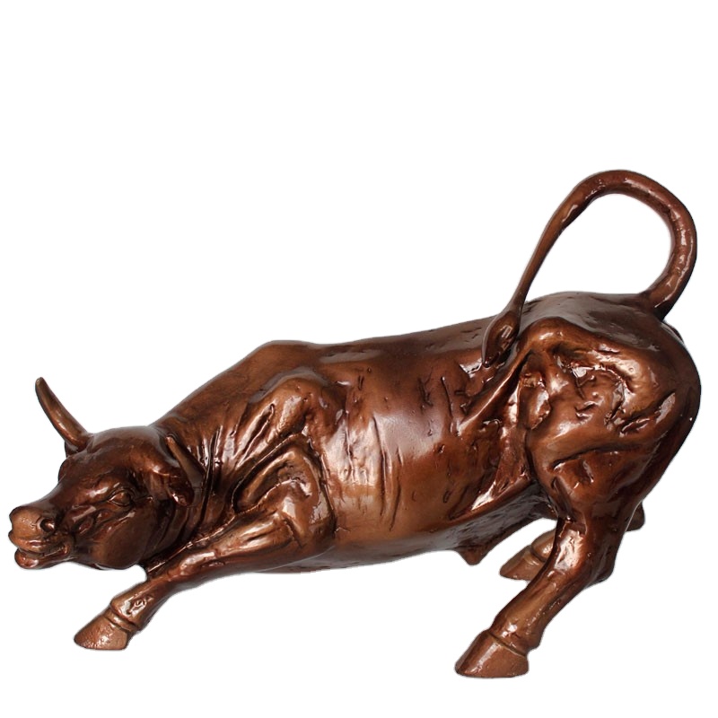 Высококачественная чугунная металлическая Бронзовая статуя быка для украшения сада, домашний декор, бронзовая скульптура