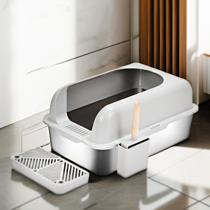 Manufacture Pet Products Stainless Steel Litter <b>Box</b> With Lid Toilet Large Capacity - Product Image 1