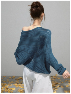 Maglione Casual da Donna all'Ingrosso, Maglia Monospalla a Maglia Larga con Texture Traforata a Righe e Maniche Lunghe - Product Image 5