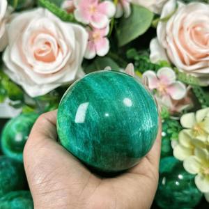 Esfera de Piedra Lunar Verde Natural, Bola de Cristal Pulida a Mano para Sanación, Meditación, Decoración del Hogar y Sanación con Cristales, Venta al por Mayor - Product Image 3