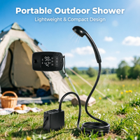 Pompe de douche électrique portable multifonction carrée en ABS, batterie au lithium pour camping, douche extérieure, affichage numérique, randonnée, bain