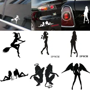 Stiker mobil seksi gadis kecantikan iblis dan malaikat godaan untuk bagasi mobil kendaraan aksesori sepeda motor Styling dekorasi Decals