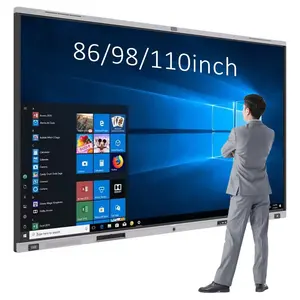 PANEL de 86 "y 75" pulgadas, tablero interactivo inteligente, pantalla táctil, panel plano interactivo seis en uno para aula, PC OPS