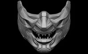 Kualitas tinggi tahan lama ringan 3D dicetak Mecha Oni Masker (Resin/PLA) Cosplay Sci Fi dekorasi horor seni dinding menyeramkan cyorg <span class=keywords><strong>Geisha</strong></span> - Product Image 3