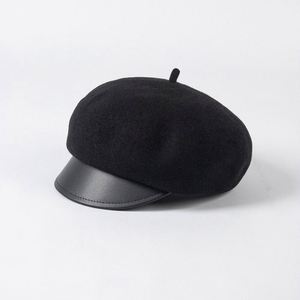 Boinas de Lana para Mujer, Estilo Otoño Invierno, Diseño Exquisito, Boina Cálida y Casual con Borde de Cuero - Product Image 6