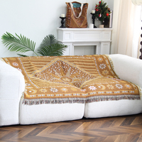 Plaid tissé géométrique bohème, design personnalisé, tapis de pique-nique jacquard portable pour l'extérieur