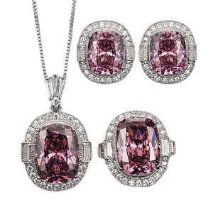 Trendy Eco-friendly Copper <b>Women</b> Fashion Jewelry <b>Set</b> 12*16-10*12mm Dried Rose Zircon Bird Nest Pendant Earrings <b>Ring</b> <b>Set</b> - Product Image 1