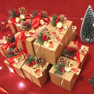 Dekorasi Natal DIY kemasan hadiah kertas jam tangan kotak