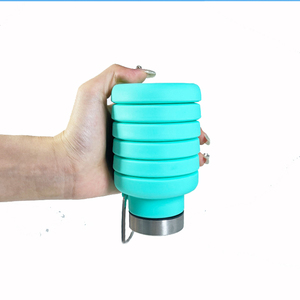 Food Grade Reusable Collapsible Silicone <b>Water</b> <b>Bottles</b> for Travel Spout - Product Image 6