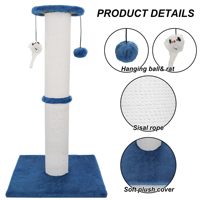 Starmon Poteau à gratter pour chat robuste de 34 pouces avec corde en sisal plus épaisse et boule suspendue