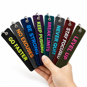 Porte-clés brodé personnalisé en acier inoxydable, directement de l'usine, avec logo, écologique, couleur/taille personnalisables pour promotion - Product Image 2