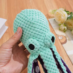 Jouet à mâcher pour chien en peluche écologique et durable, simple, en forme de pieuvre, qui couine, pour le nettoyage des dents, jouet de luxe pour animaux de compagnie - Product Image 6