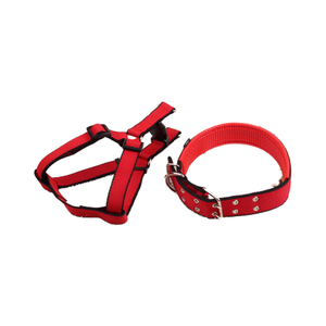 สายรัดสุนัขไนล่อนและปลอกคอสัตว์เลี้ยงที่คัดสรรมาอย่างดีปรับได้พร้อมริบบิ้นแข็งสำหรับตกแต่ง - Product Image 1