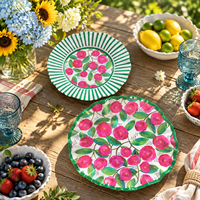 Service de table floral frais de style américain pour la décoration de mariages, les organisateurs d'événements, collection de présentation de vaisselle personnalisée OEM ODM
